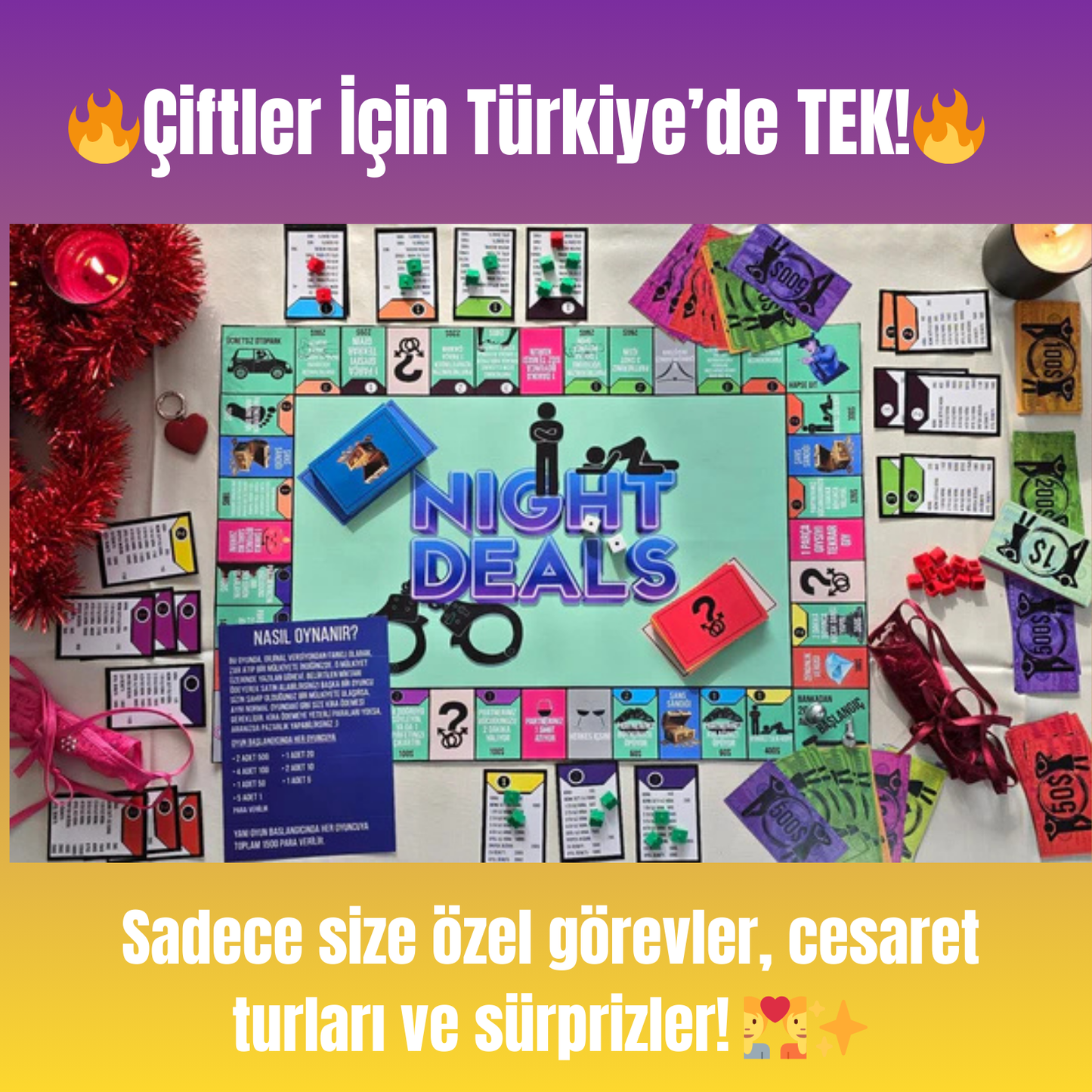 NightDeals Çiftler İçin Monopolly Oyunu